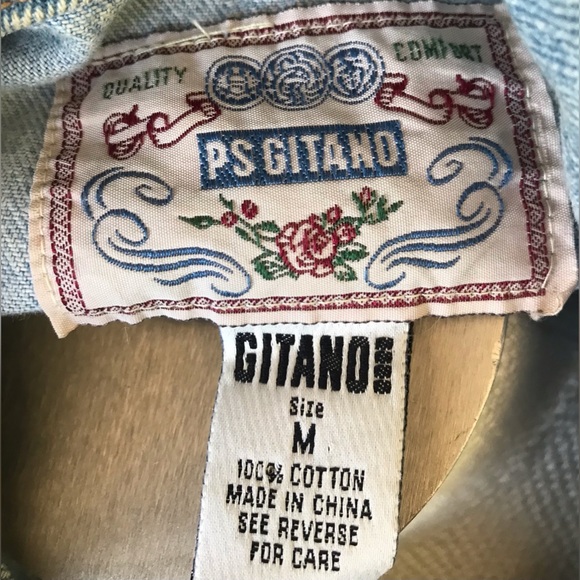 PS Gitano Western Style Denim Button Vest Size M - Picture 5 of 7